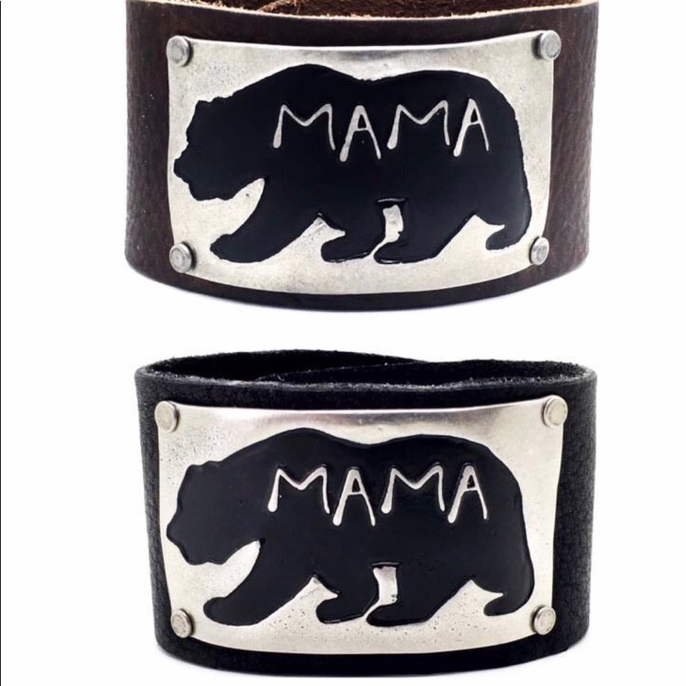Mama Bear Leather Bracelet